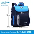 Blue kindergarten backpack with cartoon bear design, size small 32x26x14cm for boys and girls - Small (32x26x14cm) / Lake Blue
