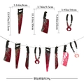 Detailed size specifications for bloody Halloween knife banner decorations and props - Bloody Weapon Banner Set (PVC)