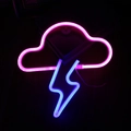Pink cloud and blue lightning bolt LED neon sign for creative wall decoration - 1-2W / Cloud + Lightning Pink Blue