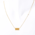 Gold stainless steel angel number necklace with a knotted pendant and crystal stone - 888