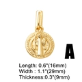 Detailansicht des 18k vergoldeten religiösen Anhängers mit Maßen von 29x16mm - St. Benedikt Runder Anhänger A