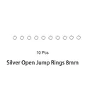 Set mit 10 versilberten 8mm Binderingen für DIY-Schmuck und Schlüsselanhänger-Zubehör - Silberne Binderinge (10 Stk.)