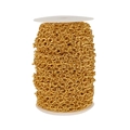 Rollo de cadena de eslabones de acero inoxidable dorado de 7mm para joyería DIY - Cadena de eslabones tipo bordillo pulida 1:1 / Diámetro del alambre 1,4 mm / Dorado