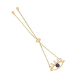 Adjustable gold evil eye bracelet featuring a dark blue gem and white zircon eyelashes - Teardrop Eyelash Evil Eye Style (6#)