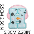 Detailed embroidery patch showing letter H snowman design with 6.5cm height dimension - Letter H