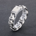 Bracelet pour homme en acier inoxydable argent mat avec maille cubaine et fermoir carré - Couleur Acier Sablé (KB29986-D)