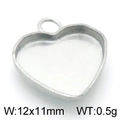 Colgante de corazón en acero inoxidable plateado para joyería, tamaño 12x11mm - 12*11mm / Color Acero(KLJ4200-Z)