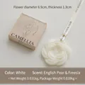 Tavoletta di cera profumata camelia bianca con nastro e confezione regalo elegante - Bianco / Pera Inglese & Fresia