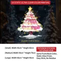 Adesivi elettrostatici per finestre con albero di Natale rosa e bianco decorativo - Piccolo [45*60CM] / Albero di Natale rosa e bianco (Statico)