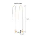 Rose gold long tassel earrings with square yellow gemstone and sparkling zircon accents - NE1044 Square