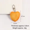 Heart-shaped PVC cookie keychain charm in yellow with size 4.7x4.6cm and metal clip - Heart Cookie Lobster Clasp