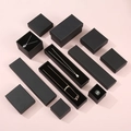 Schwarze Schmuckschachtel-Set mit Schaumstoffeinlage für Ringe Halsketten und Armbänder - Schwarzer Karton 5*5*3,5cm (Mit Schwamm)