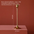 Nordic brass metal candlestick large size 24.5cm height for 2.2cm diameter candles - Large Version / Bronze