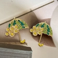 2401073A Yellow-Green Rhinestone Umbrella (Silver Pin)