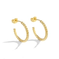 Elegant gold-plated spiral twist open hoop earrings for women with a minimalist design - Gold Textured Spiral