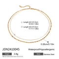 Detailed dimension guide for a double-layer waterproof gold stainless steel necklace - Minimalist Double Layer Thin Chain Style (JDN2410045)
