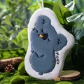 Hanging koala cartoon hand towel in blue and white coral fleece with embroidery - Navy Koala / Navy Blue