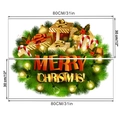 Gedetailleerde afmetingen van Merry Christmas krans muursticker van 80cm bij 60cm voor decor - 30*80CM in Zak