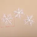 Style A large 13cm white glitter snowflake ornaments set of 3 for Christmas decor - Snowflake Pendant - 13cm - 3pcs