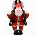 Funny inflatable Santa Claus piggyback costume made of durable polyester for festive parties - Santa Claus On A Bike / One Size