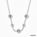Collana a serpente d'argento con cinque ciondoli albero della vita e cristalli - Argento (PDD279)