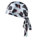 Bandana azzurra con stampa leopardata e lacci lunghi per yoga e attività all'aria aperta - Taglia Adulto / Leopardato Blu
