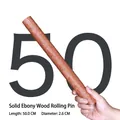 Rodillo de madera de ébano con superficie lisa, longitud de 50 cm y diámetro de 3 cm - Estilo de Madera Maciza 50*3cm / Color madera natural
