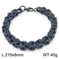 Pulsera bizantina de acero de titanio negro mate para hombre con cierre de langosta, 8 mm - Negro (KB189944-Z)