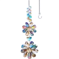 Rainbow crystal flower suncatcher with butterfly accent for window or garden decoration - Bag Packaging / Dark Crystal