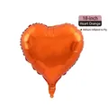 18-inch heart-shaped orange aluminum foil balloon for helium-filled party decoration - 18-inch Heart Orange