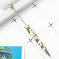 DIY beadable ballpoint pen featuring yellow and white floral patterns on a white background - Yellow and White Floral (59)