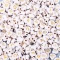 White acrylic alphabet beads with gold letters for DIY jewelry and crafts making - Heart Shape Gold Letters (100pcs)