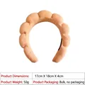 Thick peach coral fleece sponge headband with twisted wave design for skincare - Terry Cloth Headband / Orange