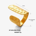 18K vergoldeter offener Ring mit Hammerschlag-Textur aus robustem Edelstahl für Damen - Gold