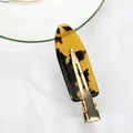 Elegant tortoiseshell acetate hair clip with a sleek gold metal base for women - Classic Tortoiseshell (C16-1-19)