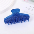 Elegant large blue glitter hair claw clip for women in a stylish minimalist design - Sapphire Blue