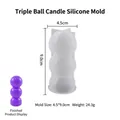 Moule en silicone détaillé de 4,5x9,0 cm à trois billes pour bougies avec modèle - Cylindre à Trois Perles