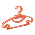 5er-Set korallenrosa Kinderkleiderbügel aus Kunststoff mit Schleifendesign und Haken - Sonderangebot / Orange