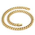 Collana a catena cubana in acciaio inossidabile placcato oro con chiusura a scatola - 45cm / Oro