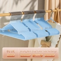 Heavy duty non-slip blue stainless steel hangers with seamless shoulder design 10 pack - Blue (Thickened 55g)