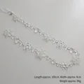Clear acrylic snowflake garland with white ribbon and pearl beads for Christmas tree decor - Snowflake String Style D