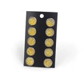 Détail d'un lot de cinq paires de boucles d'oreilles rondes pailletées jaunes de 12 mm - Lot de 5 Paires / Jaune