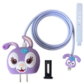Purple StellaLou silicone charger protector kit for Apple 20W power adapter cables - StellaLou / Five-Piece Set