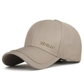 Khaki Struktur-Baseballkappe mit 3D-Spirit-Stickerei im klassischen 6-Panel-Design - Verstellbar / Khaki