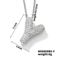 Collier exquis avec pendentif lettre Y en argent serti de zircons cubiques blancs - Lettre Y