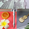 Silver metal sword pen inspired by Frostmourne with intricate skull hilt detailing - Sword Pen - Silver / 0.5mm