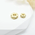 DIY jewelry spacer beads with 18k gold plating and micro-pave crystals on stone base - 6mm / Gold