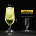 Tall 350ml highball glass cup for cocktails and juice, 17cm height minimalist style - Style 23 Juice Glass