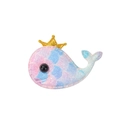 Pink and blue gradient whale hair clip with glitter finish and gold crown detail - No.9-Pink Blue Gradient Glitter Whale