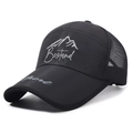 Black mesh baseball cap for men with Bestand embroidery and breathable outdoor design - Adjustable / Black